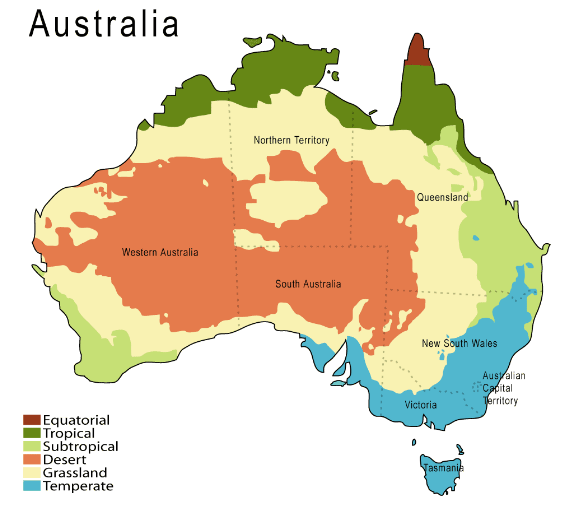 climatic map of australia