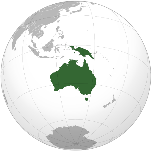 a globe showing the location of the continent of australia and new guinea wikipedia