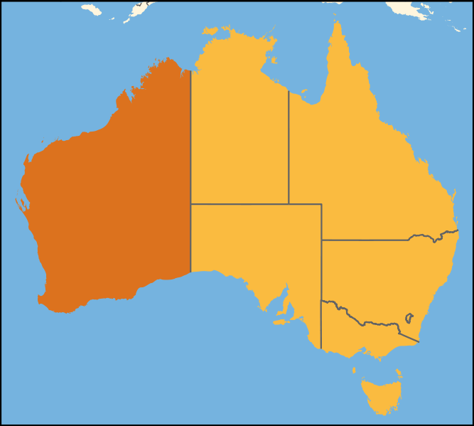 map of the western australia
